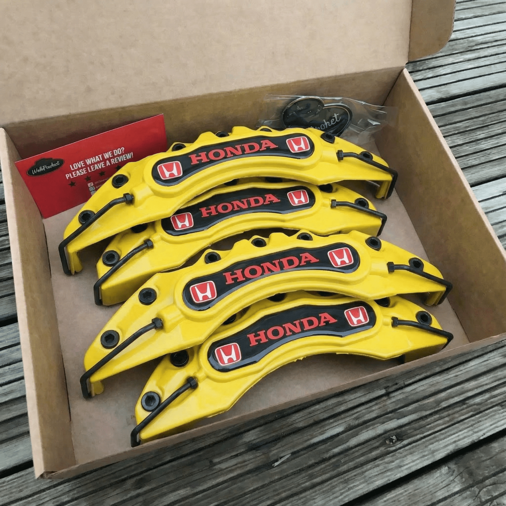 Honda Brake Caliper Covers - Universal Fit – Yellow brake caliper covers by AutoMontra